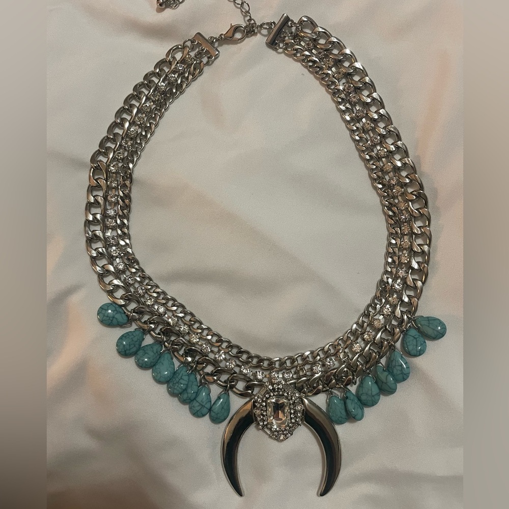Silver Necklace with Turquoise stone